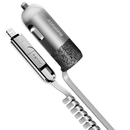 Автомобильная зарядка Remax Finchy 1 USB + кабель Apple 8 pin/micro USB (RCC103)