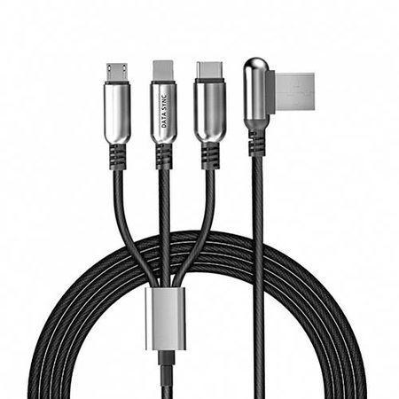 Кабель Hoco U17 Capsule Cable 3 в 1 - Micro + Lightnihg + Type C - 1.5м