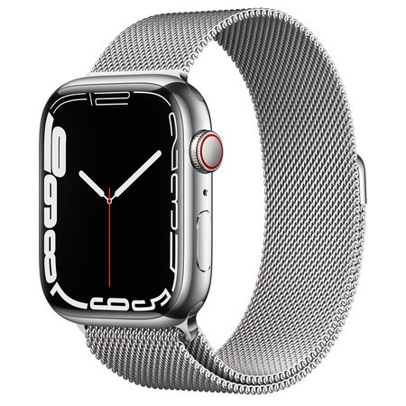 Умные часы Apple Watch Series 7 GPS + Cellular 41mm Silver Stainless Steel Case with Silver Milanese Loop