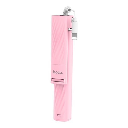 Монопод Hoco K8 с проводом Lightning для iPhone, розовый