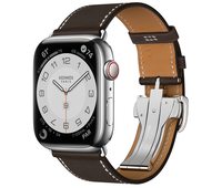 Умные часы Apple Watch Hermès Series 7 GPS + Cellular 45мм Stainless Steel Case with Single Tour Deployment Buckle, серебристый/Ébène