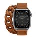 Умные часы Apple Watch Hermès Series 7 GPS + Cellular 41мм Stainless Steel Case with Gourmette Double Tour, серебристый/Fauve