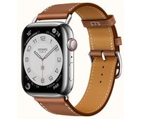 Умные часы Apple Watch Series 7 Hermès GPS + Cellular 45mm Silver Stainless Steel Case with Single Tour Attelage (Gold)